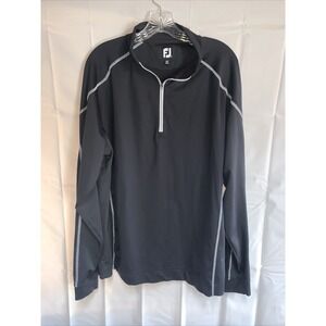 Foot Joy FJ Sweater Adult Medium Gray Golf Sweatshirt Quarter Zip Mens *
